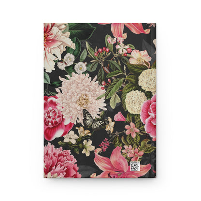 Custom Name or Text Journal - Dark Vintage Floral