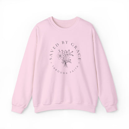 Saved by Grace Sweatshirt | Ephesians 2:8 Christian Crewneck | Faith Apparel | Canada