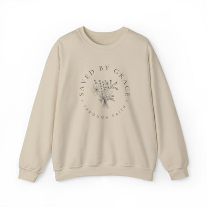 Saved by Grace Sweatshirt | Ephesians 2:8 Christian Crewneck | Faith Apparel | Canada