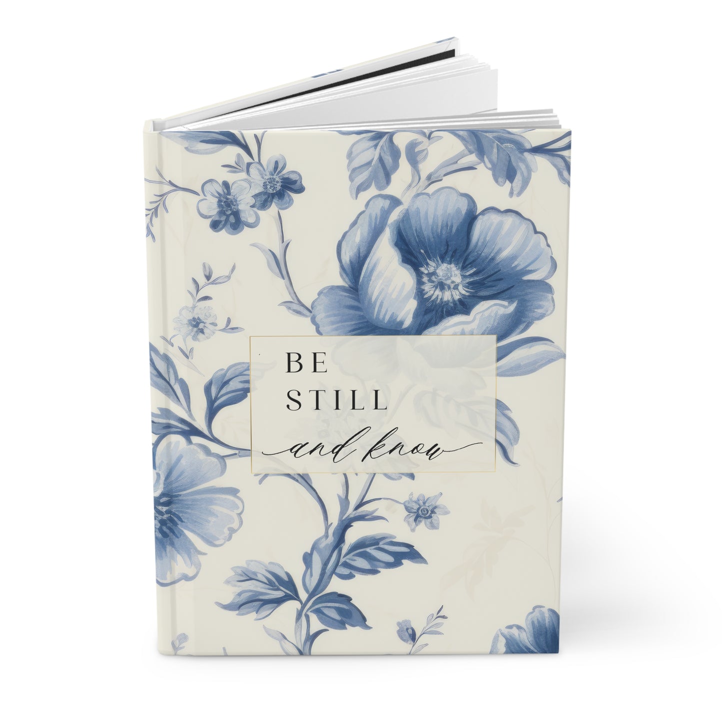 Be Still and Know Blue Toile Floral Prayer Journal