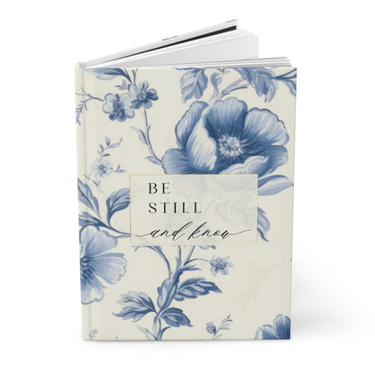 Be Still and Know Blue Toile Floral Prayer Journal