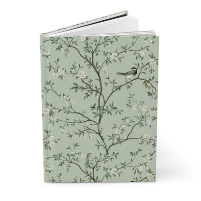 Chinoiserie Sage Green Birds and Vines Journal - Hardcover Matte