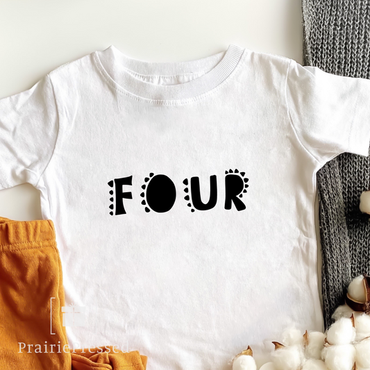Four Year Old Birthday Toddler's Fine Jersey Tee