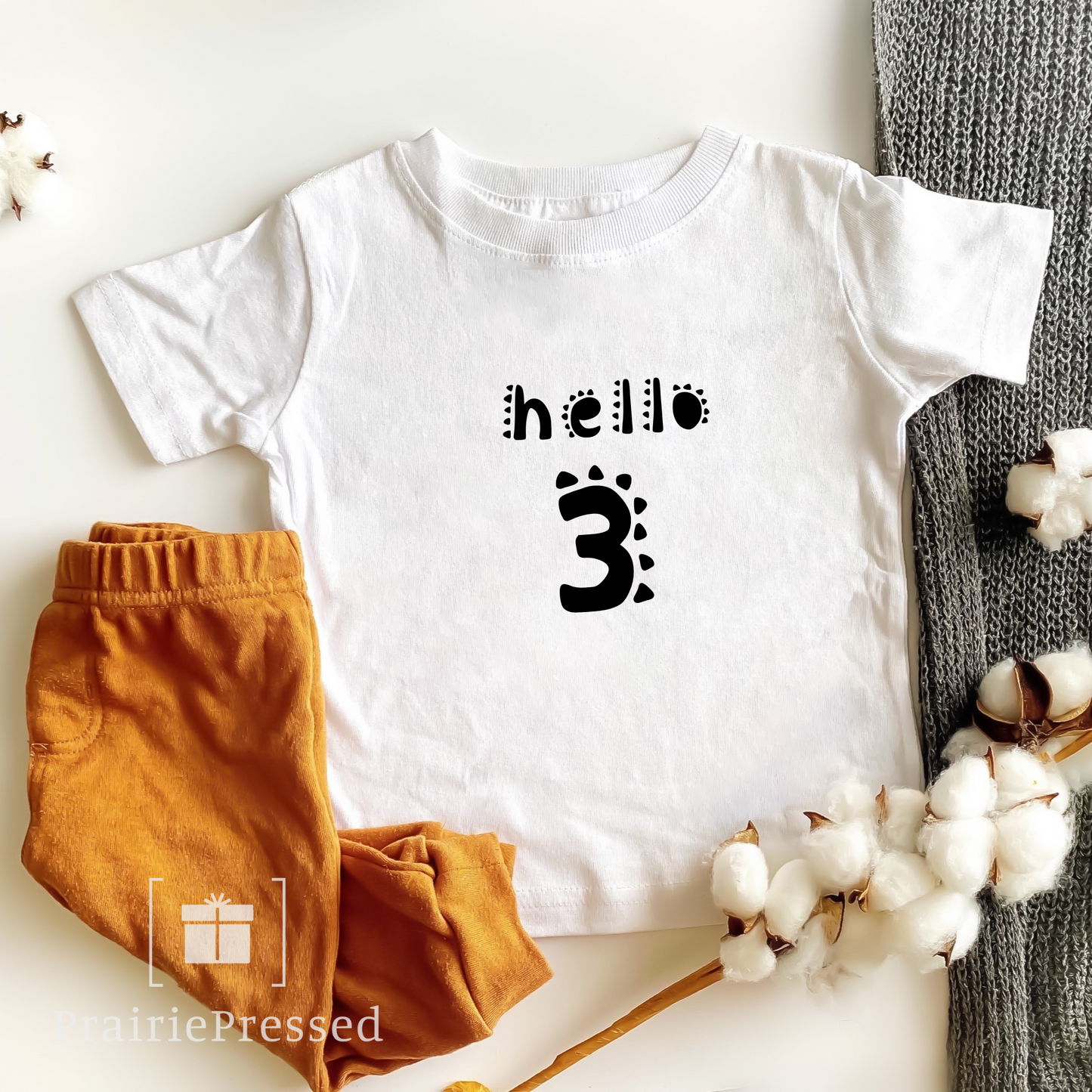 Hello 3 Birthday Toddler's Fine Jersey Tee