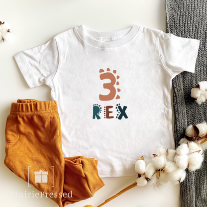 3 Rex Third Birthday Toddler's Fine Jersey Tee