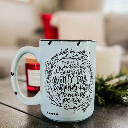 Isaiah 9:6  Rustic Chipped Ceramic Mug