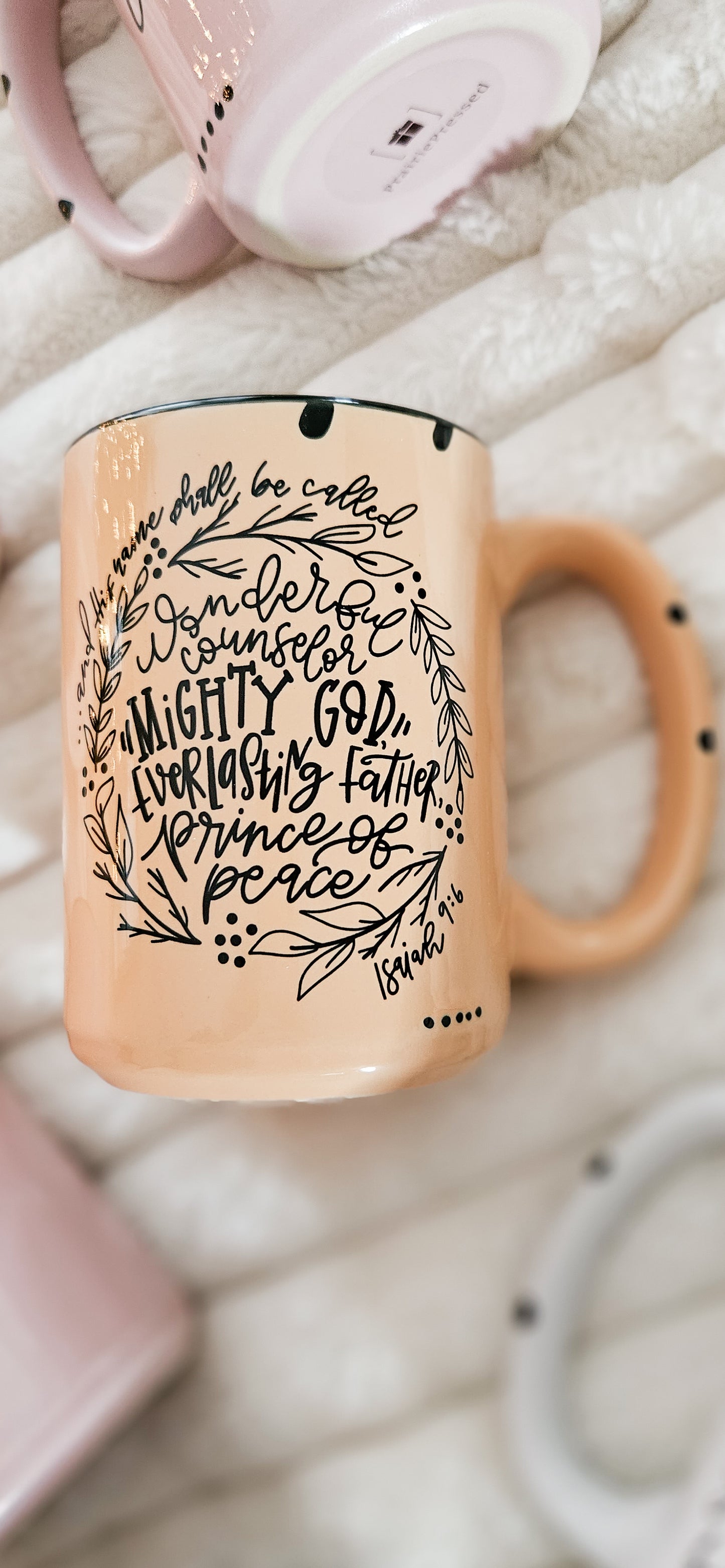 Isaiah 9:6  Rustic Chipped Ceramic Mug