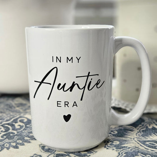 In My Auntie Era All White 15oz  Coffee Mug