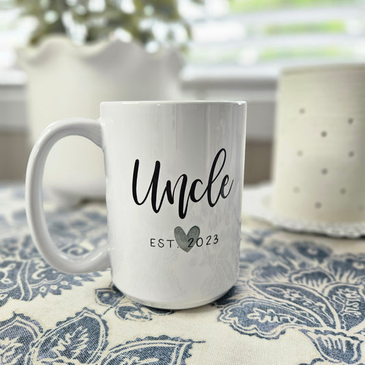 Uncle Est. 2023 - White 15oz  Coffee Mug