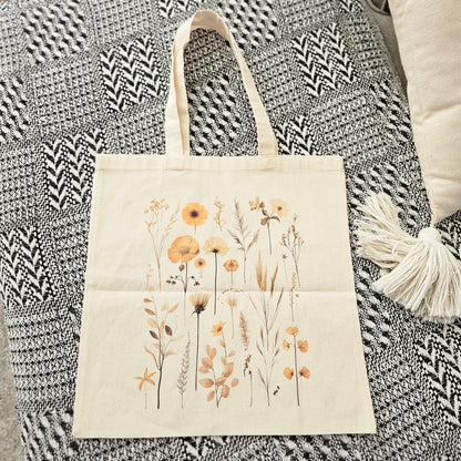 Wildflowers Natural Tote Bag