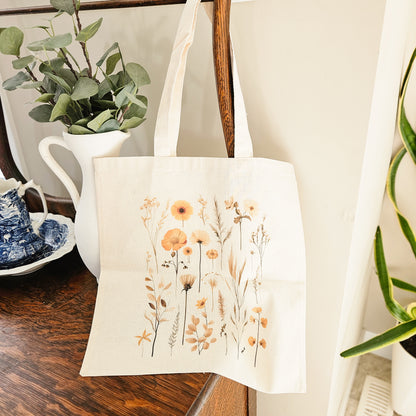 Wildflowers Natural Tote Bag