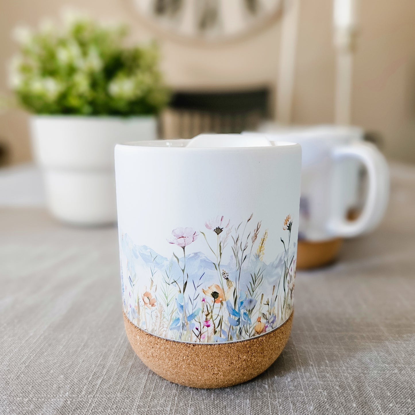 Watercolor Wildflower Mountains On-The-Go Travel Mug