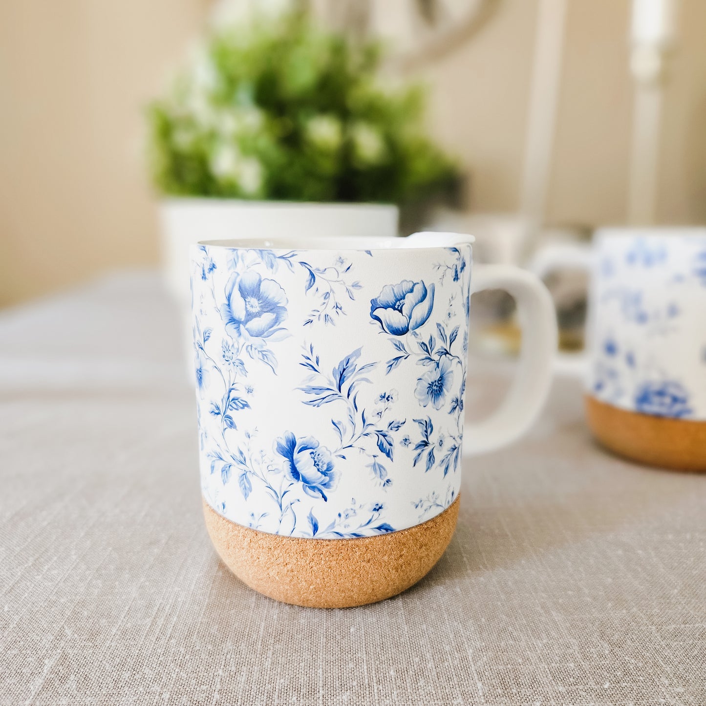 Chinoiserie Blue Toile Floral On-The-Go Travel Mug