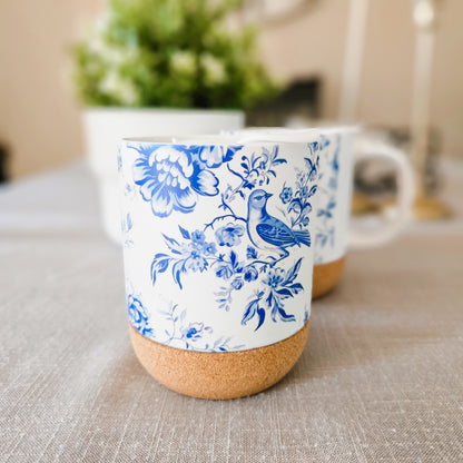 Chinoiserie Blue Bird Floral On-The-Go Travel Mug