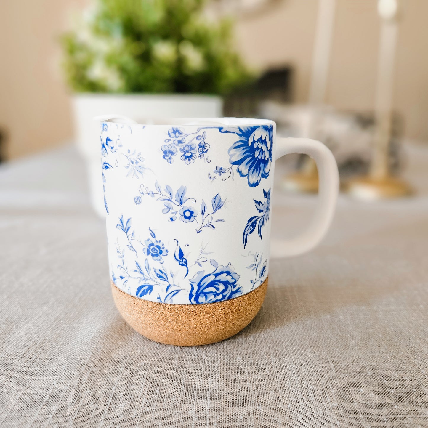 Chinoiserie Blue Bird Floral On-The-Go Travel Mug