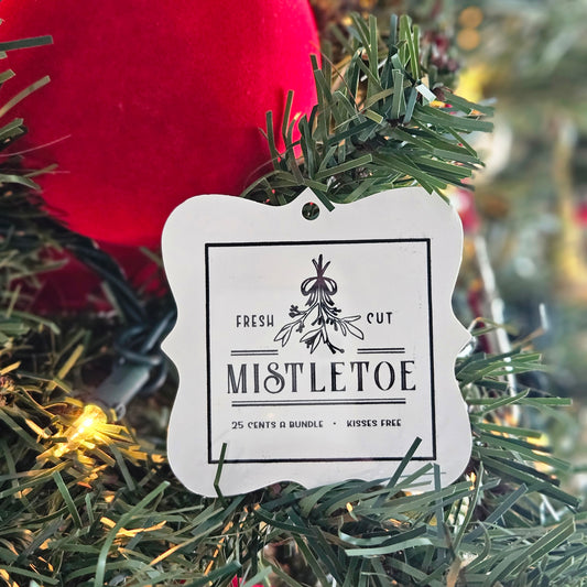 Aluminum Ornament - Fresh Cut Mistletoe