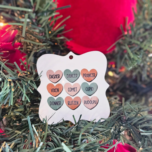 Aluminum Ornament - Reindeer Names