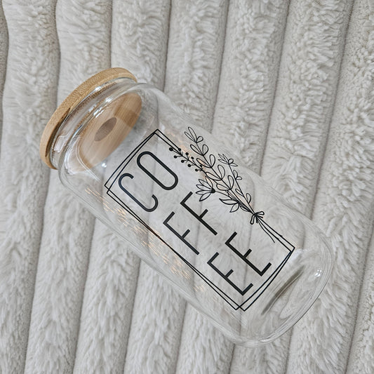 Ice Coffee Wildflowers Glass Tumbler