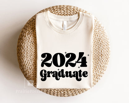 2024 Grad Bella Canvas T Shirt with Retro Font Design