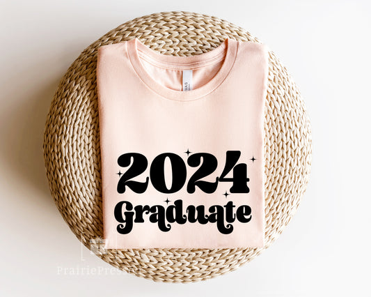 2024 Grad Bella Canvas T Shirt with Retro Font Design