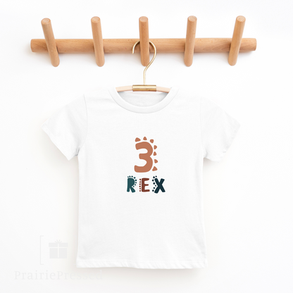 3 Rex Third Birthday Toddler's Fine Jersey Tee