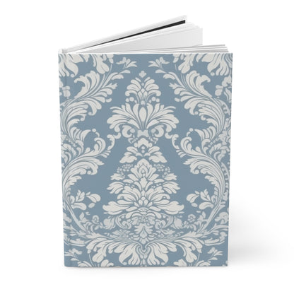 Hardcover Journal Matte - Bridgerton Themed Soft Blue Baroque Pattern