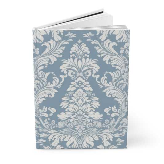 Hardcover Journal Matte - Bridgerton Themed Soft Blue Baroque Pattern