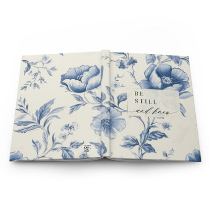 Be Still and Know Blue Toile Floral Prayer Journal