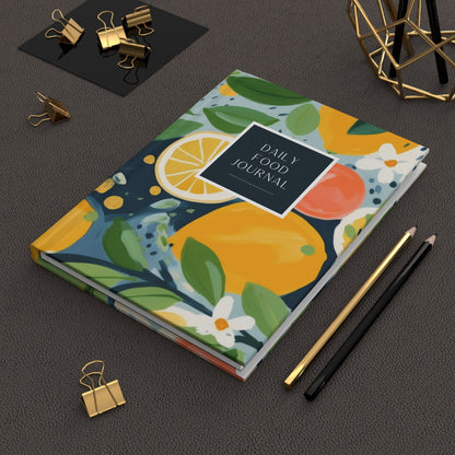 Daily Food Journal Citrus Pattern - Hardcover Matte