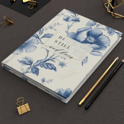 Be Still and Know Blue Toile Floral Prayer Journal