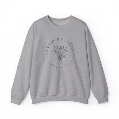 Saved by Grace Sweatshirt | Ephesians 2:8 Christian Crewneck | Faith Apparel | Canada