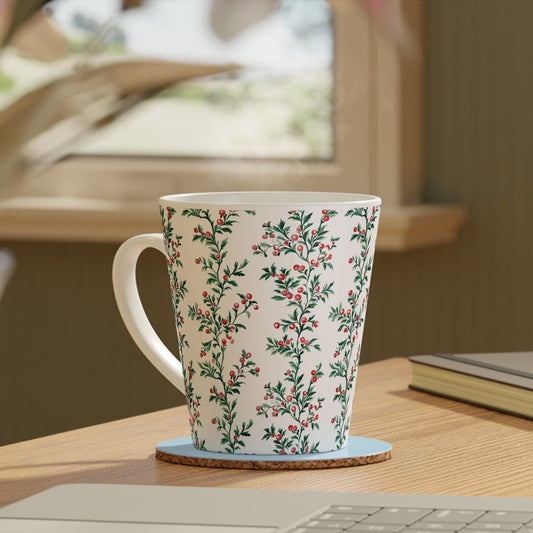 Latte Mug - Christmas Vintage Victorian Holly