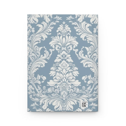 Hardcover Journal Matte - Bridgerton Themed Soft Blue Baroque Pattern