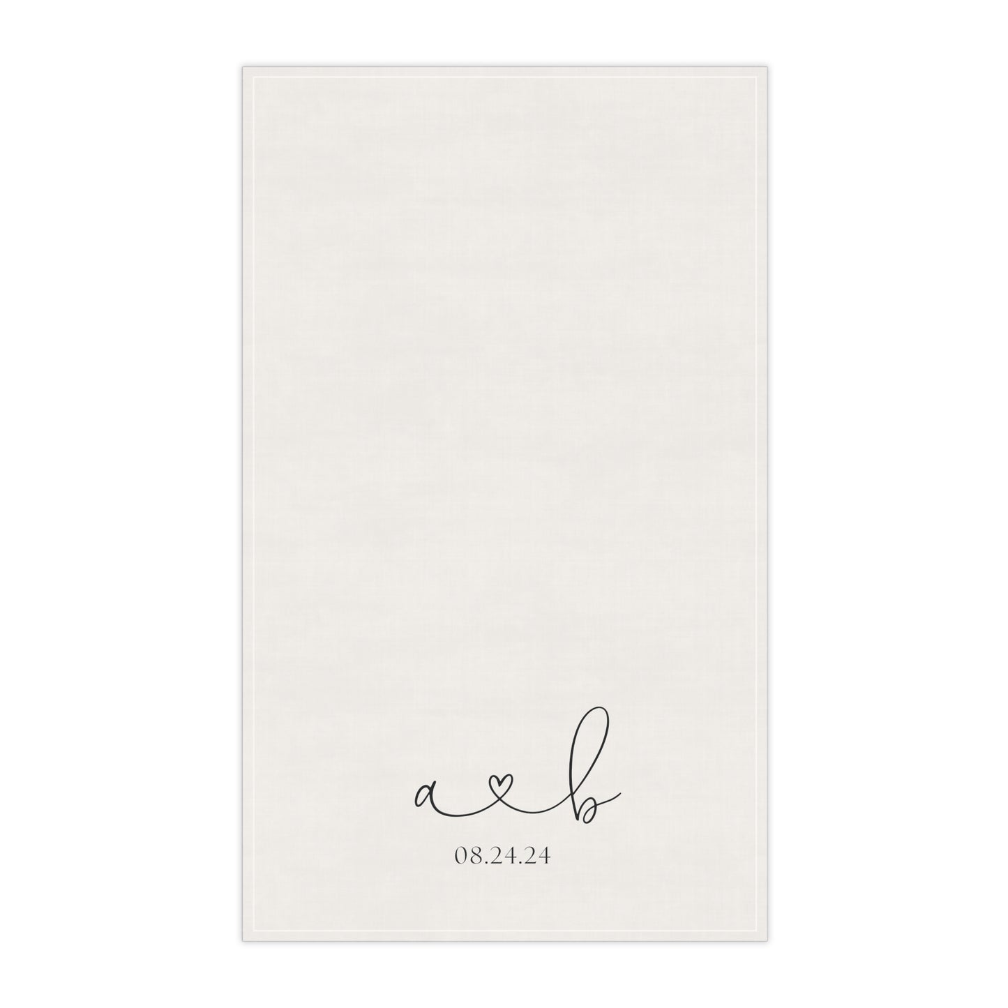 Wedding Kitchen Towel - Cotton Twill Towel with Couple Initials & date