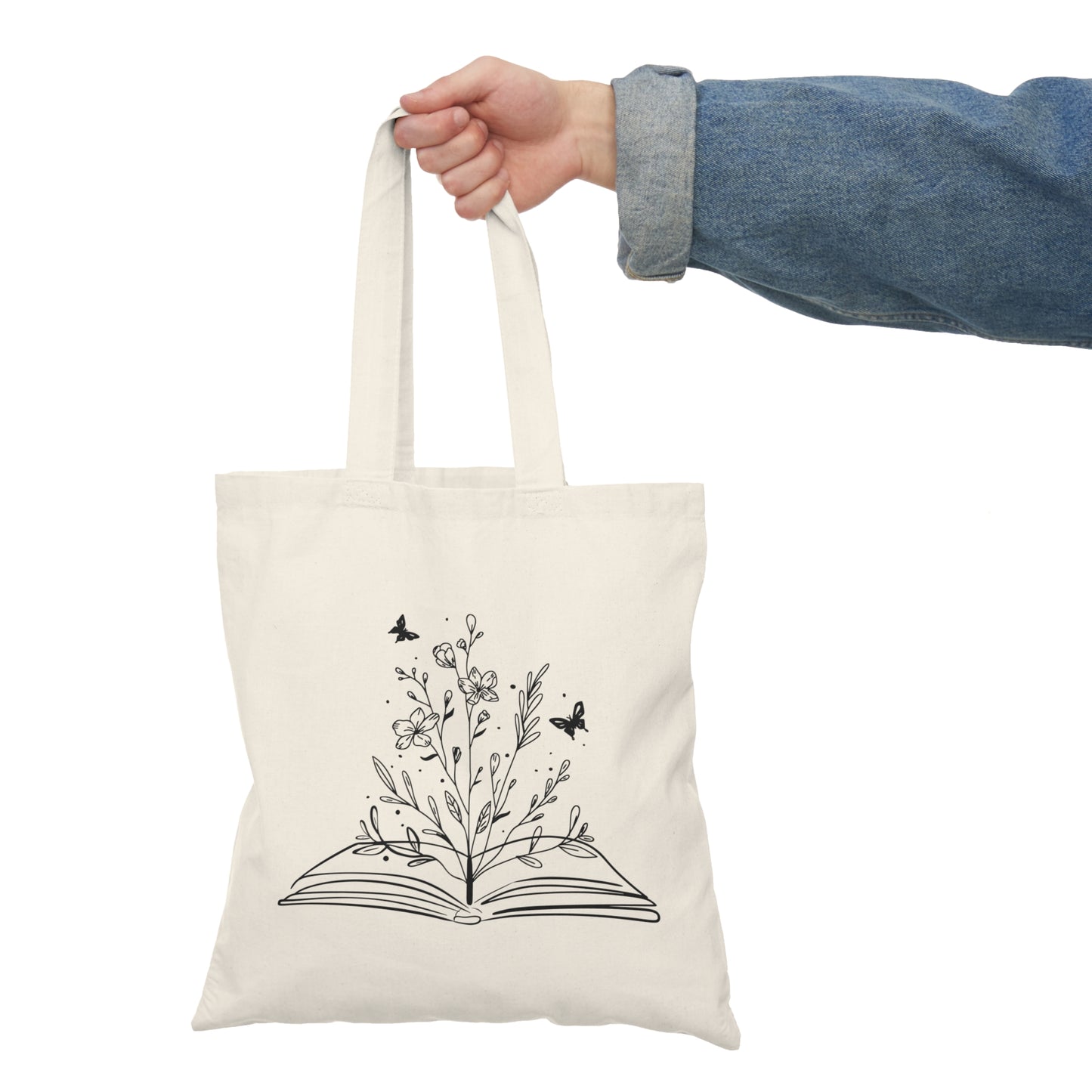 Wildflower Book Natural Tote Bag