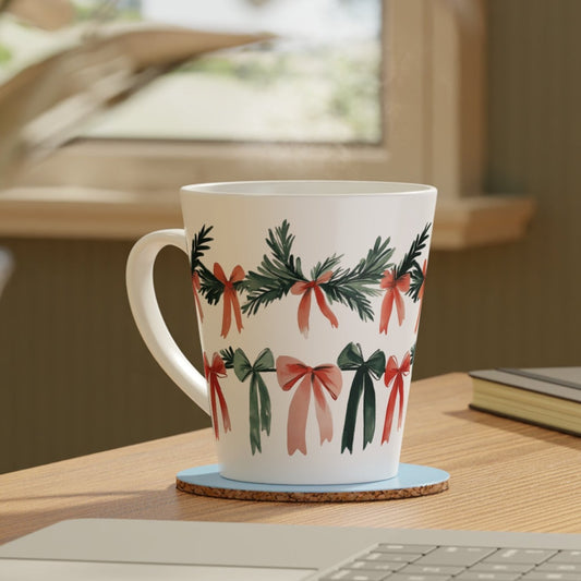 Latte Mug - Coquette Christmas Bows and Ribbons