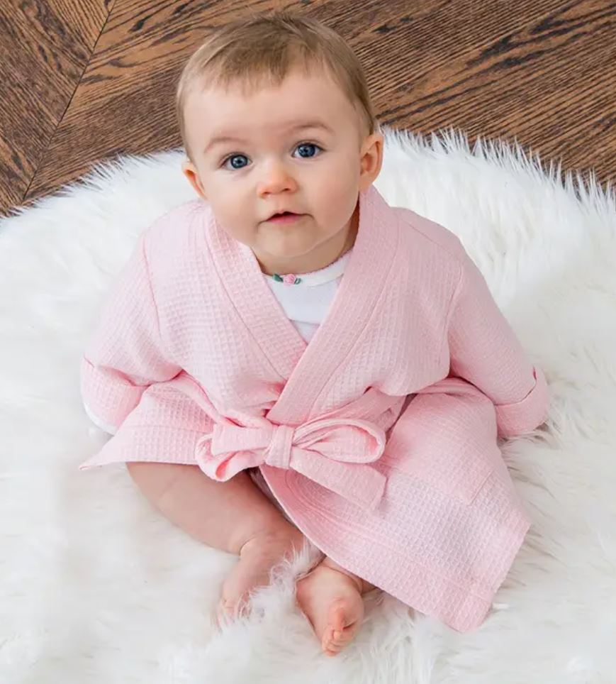 Baby Girl Waffle Robe With Pockets