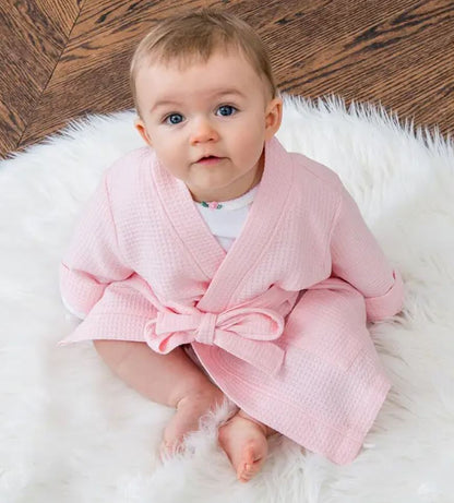 Baby Girl Waffle Robe With Pockets