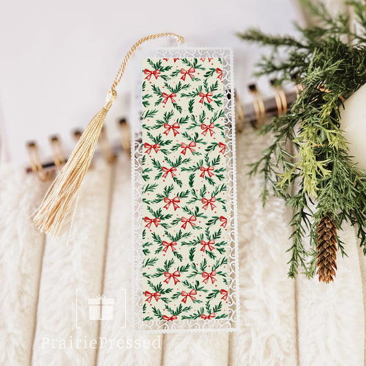 Bookmark - Christmas Coquette Red Bows