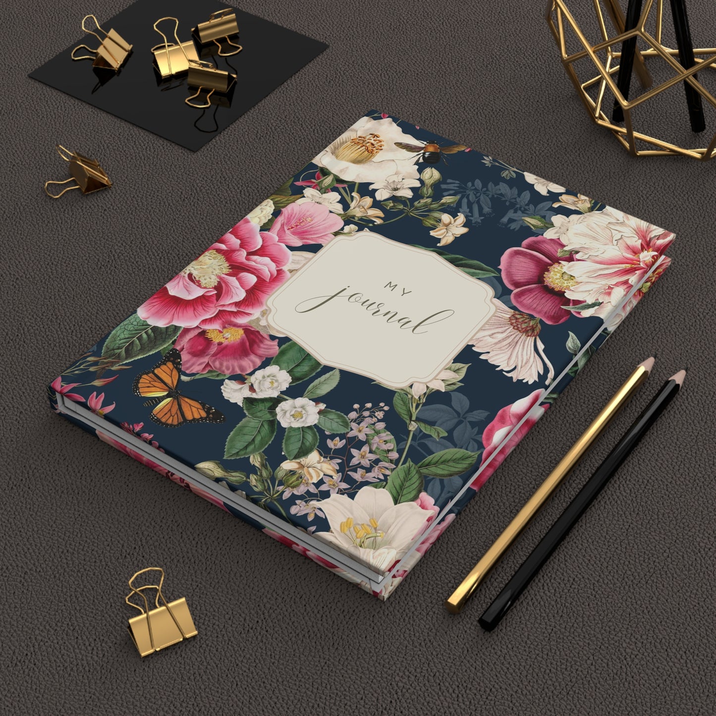 My Journal - Navy Blue Vintage Floral