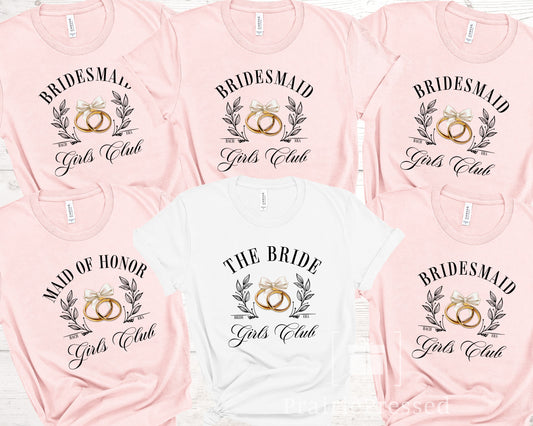 Bridal Party T Shirts - Girls Club Coquette Style