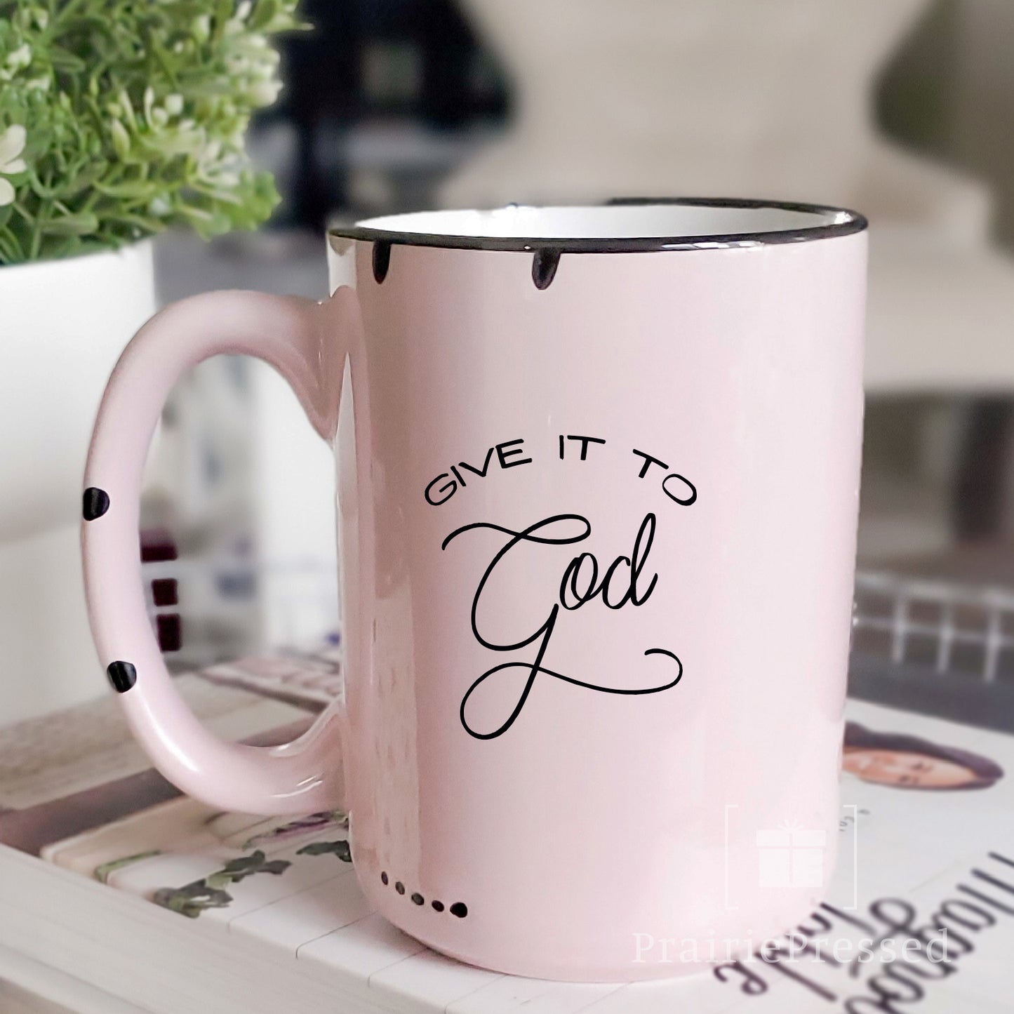 Give it to God Rustic Chipped Ceramic Mug