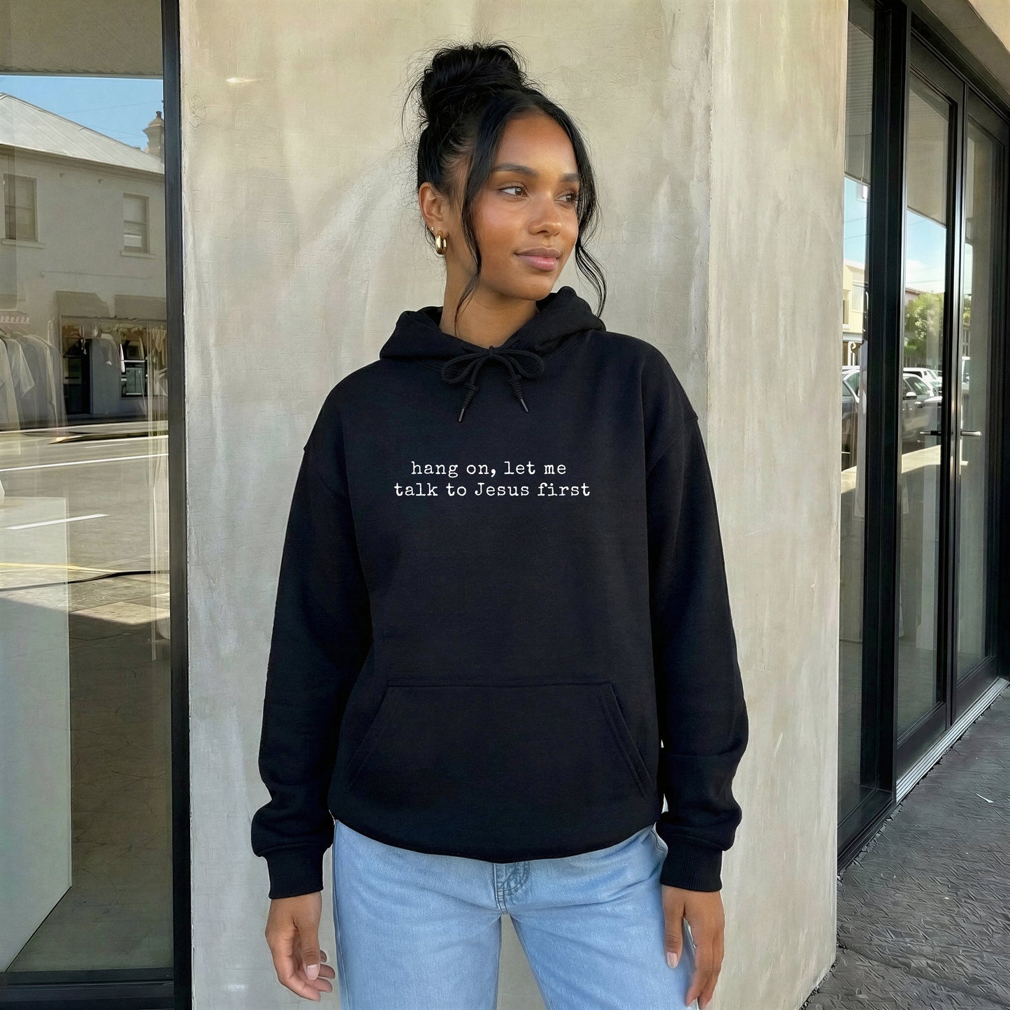 Hang on Let Me Talk to Jesus Christian Hoodie | Faith-Based Apparel