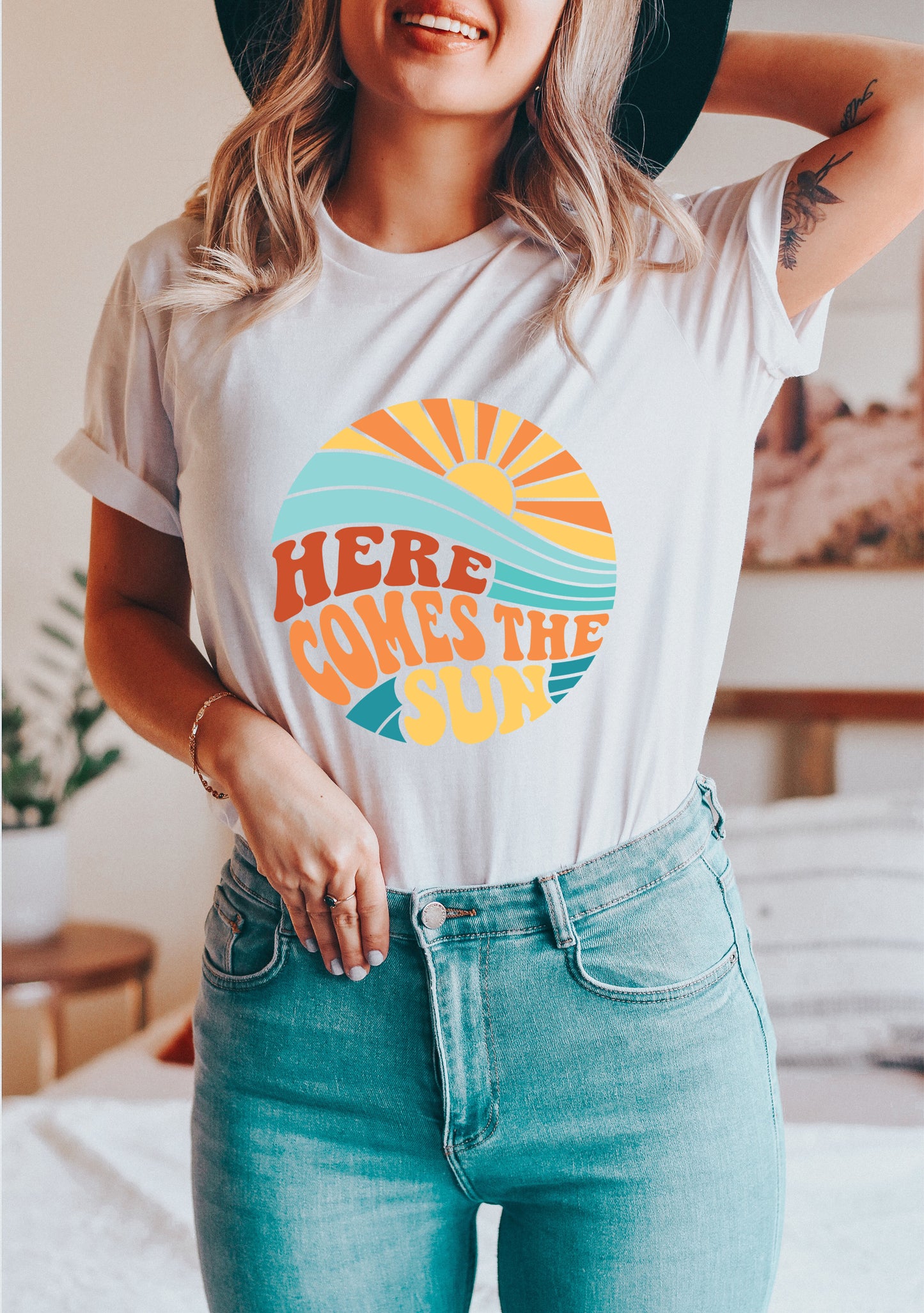 Here Comes the Sun Retro T Shirt