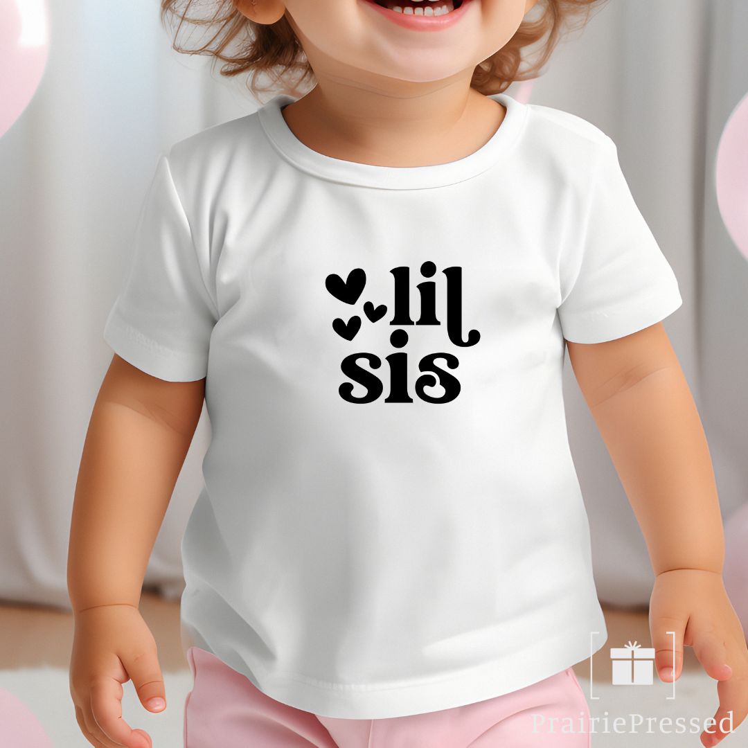 Lil Sis Hearts Toddler's Fine Jersey Tee