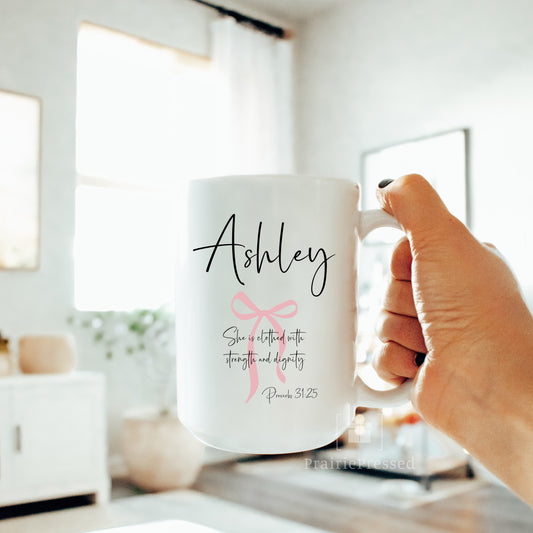 Clothed in Strength Ceramic Coffee Mug