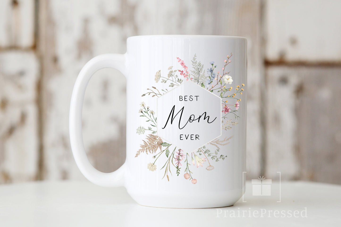 BEST MOM EVER wildflower Ceramic Mug for Mother's Day