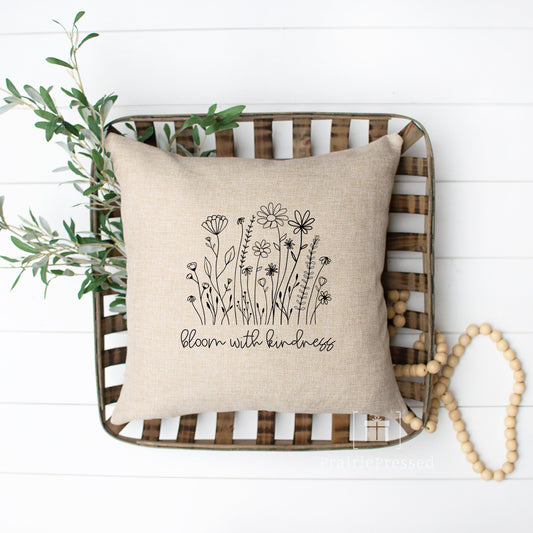 Bloom with Kindness Wildflower Pillow Cover