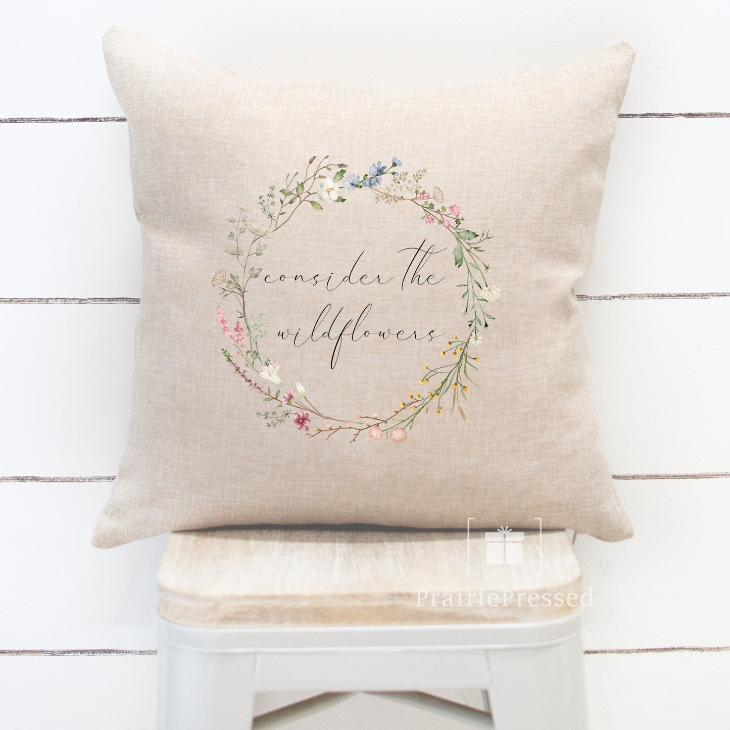 Consider the Wildflowers Delicate Floral Pillow Cover