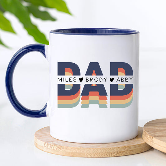 Retro Dad Mug with Child's Name